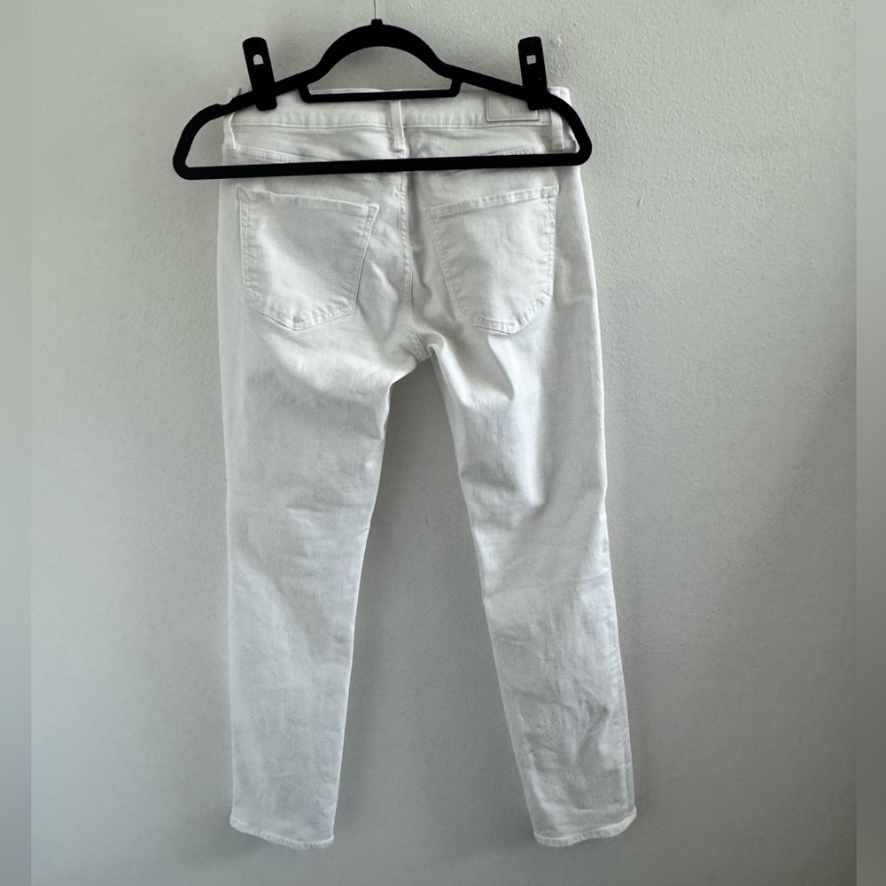 Express Stretch Mid Rise White Denim - Picture 2 of 6
